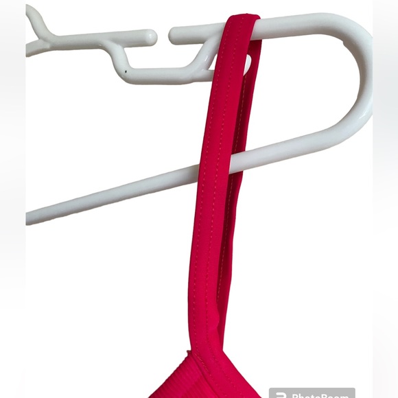 Fit System vintage underwire bikini top ribbed fire engine red BoxA size 10 - Picture 6 of 9